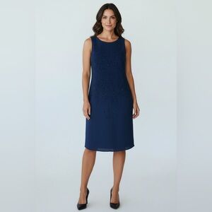 NAVY BLUE Beaded Formal Dress, Size Medium